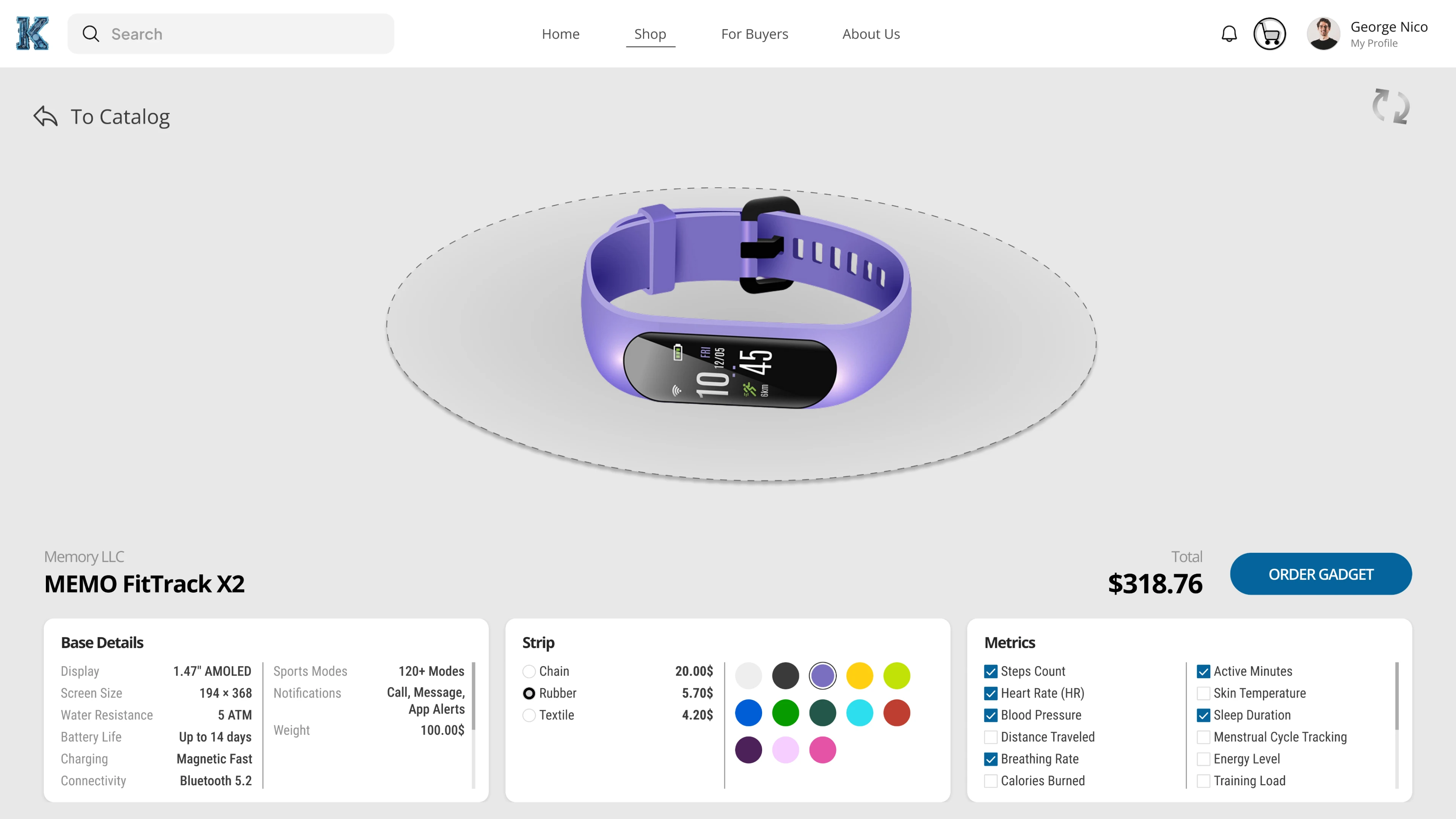 Customization of accessories and gadgets in an intuitive and visually appealing 3D configurator for a website selling hardware and electronics